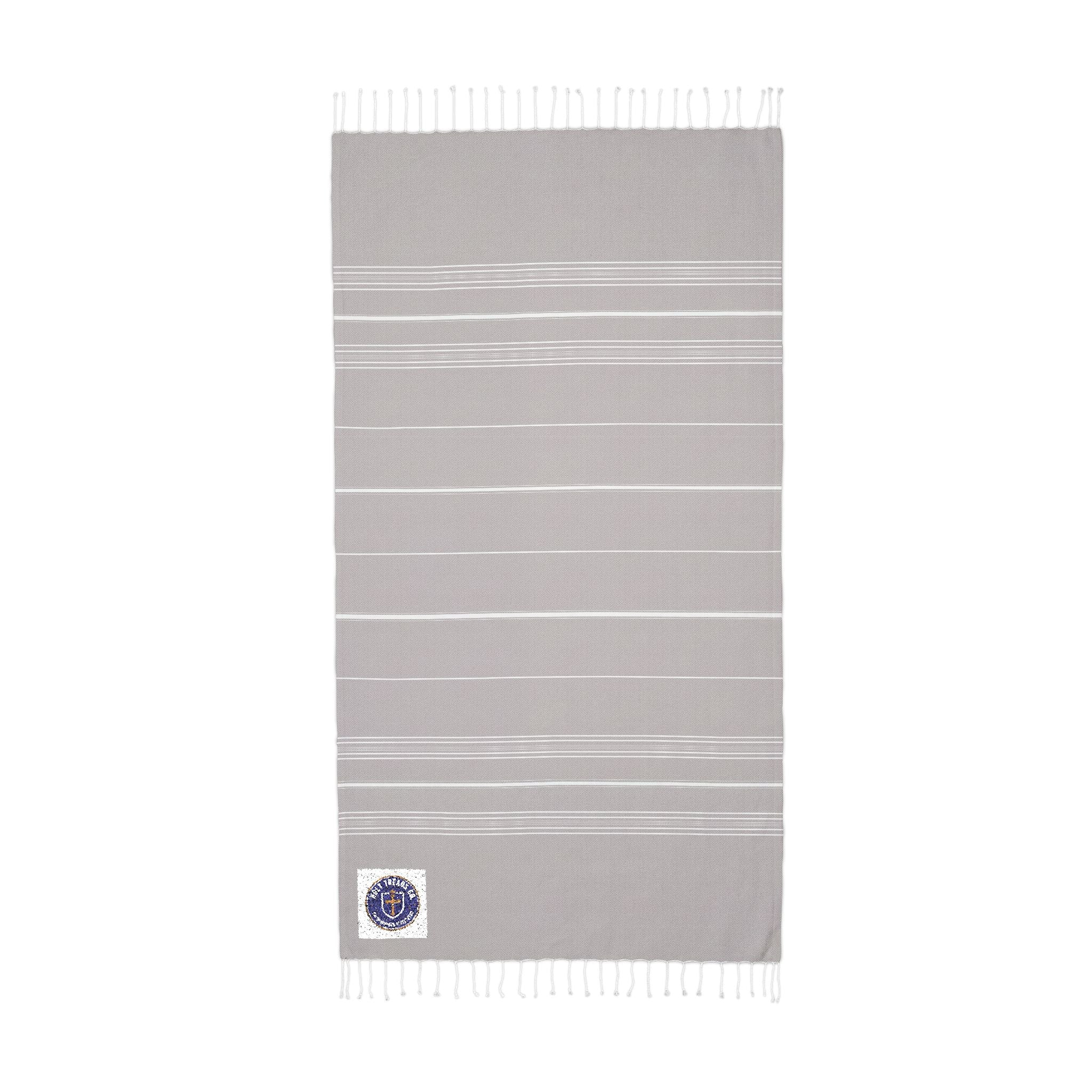 Cali Embroidered Throw Blanket — Lightweight Striped Fringe Beach & Home Towel