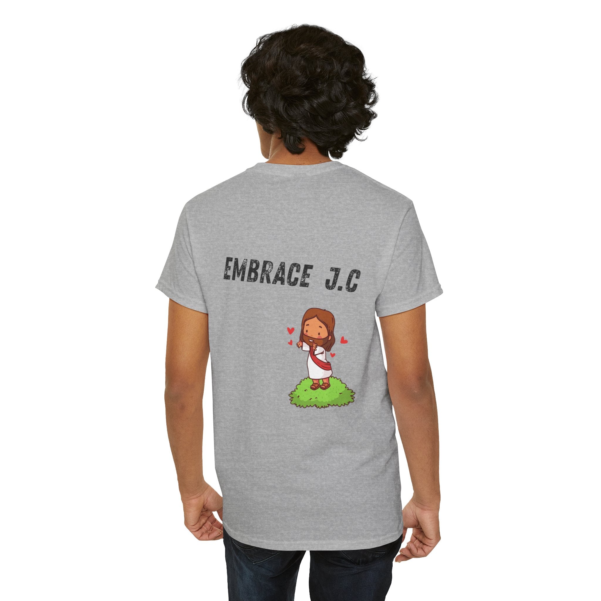 Christian Tee — “Embrace J.C.” Front Alien ‘Forget E.V.’ Graphic Shirt
