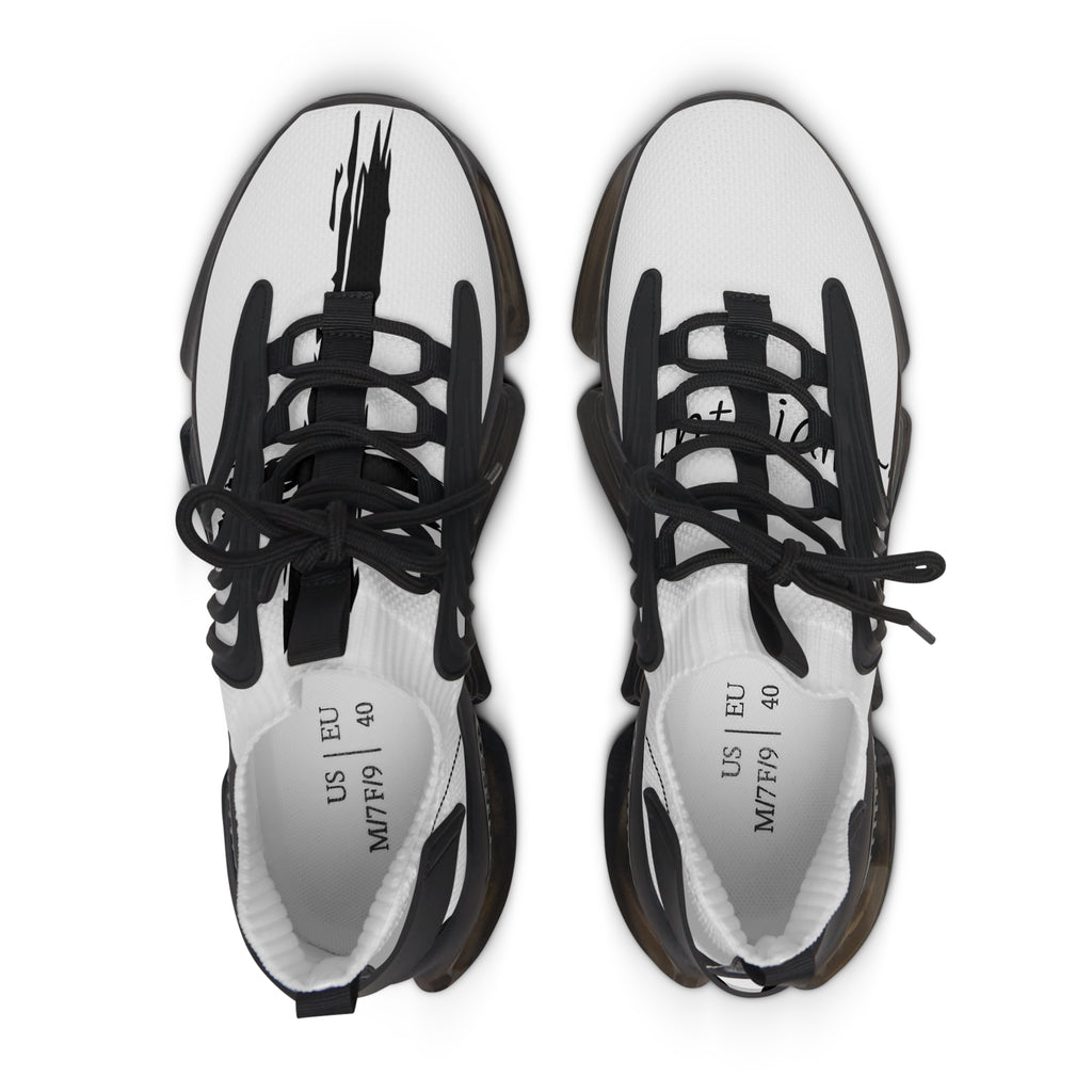 Women's White Mesh Sneakers — Lightweight Breathable Athletic Shoes with Color-Accent Soles