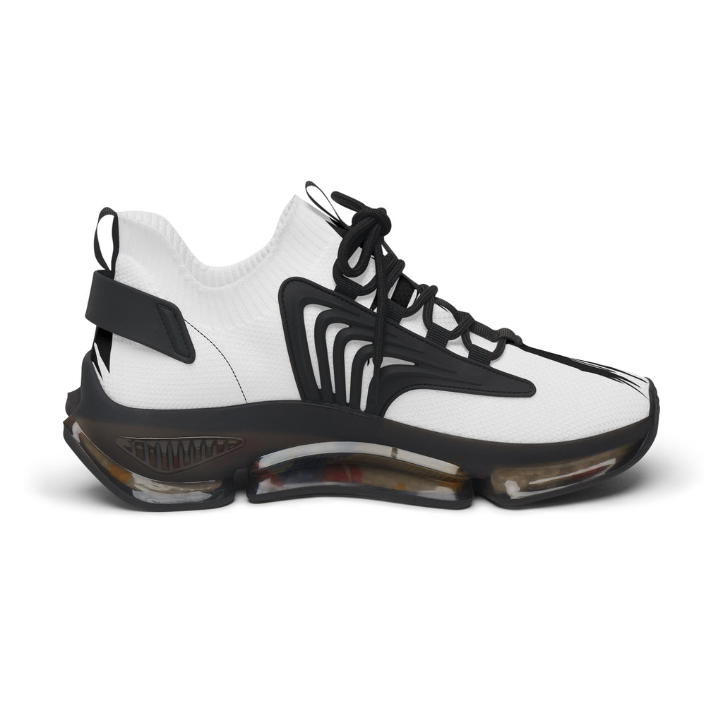 Women's White Mesh Sneakers — Lightweight Breathable Athletic Shoes with Color-Accent Soles