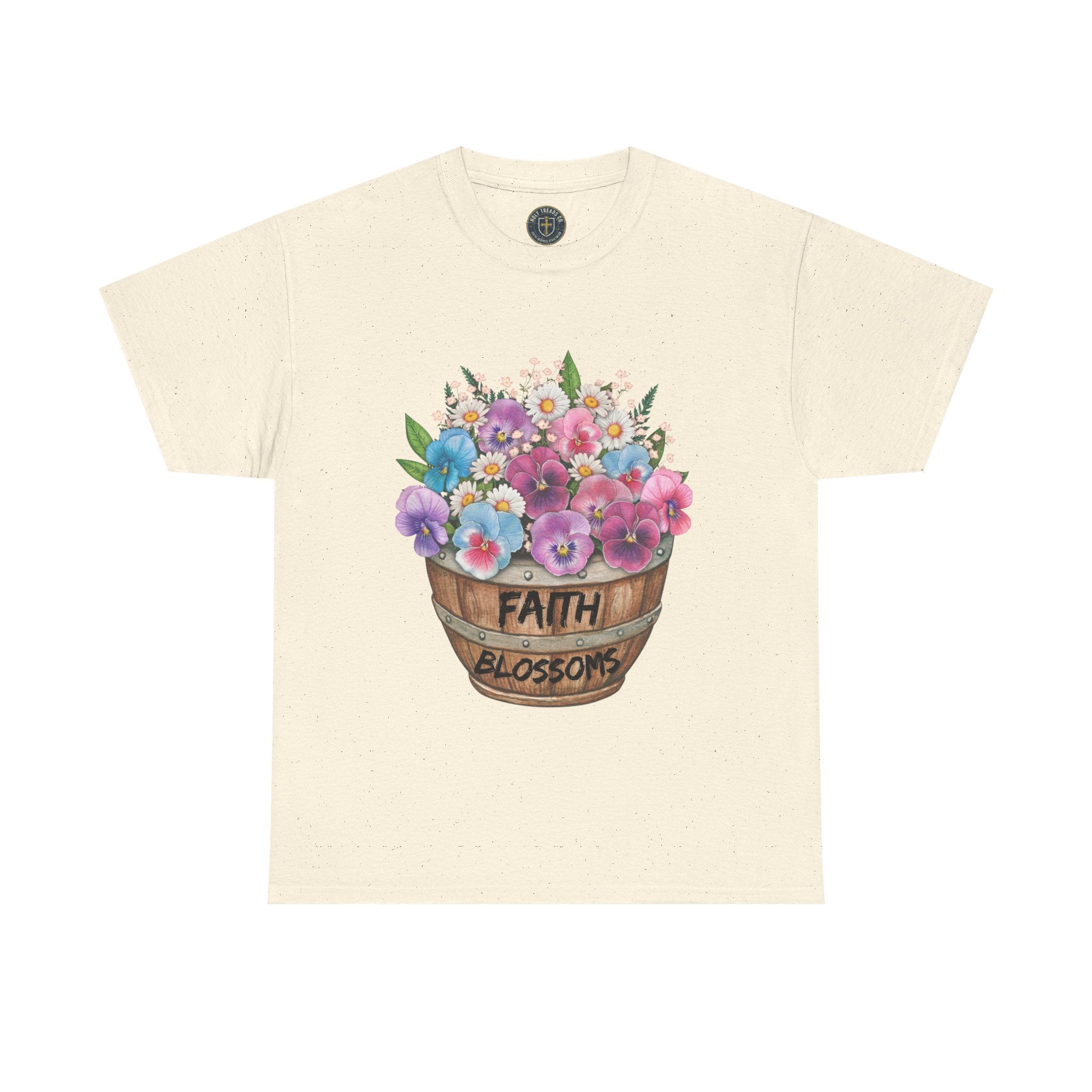 Faith Blossoms T-Shirt — Floral Bucket Christian Tee
