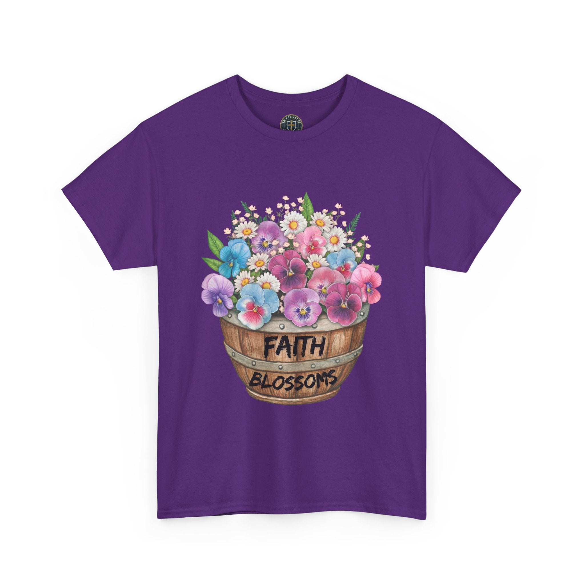 Faith Blossoms T-Shirt — Floral Bucket Christian Tee