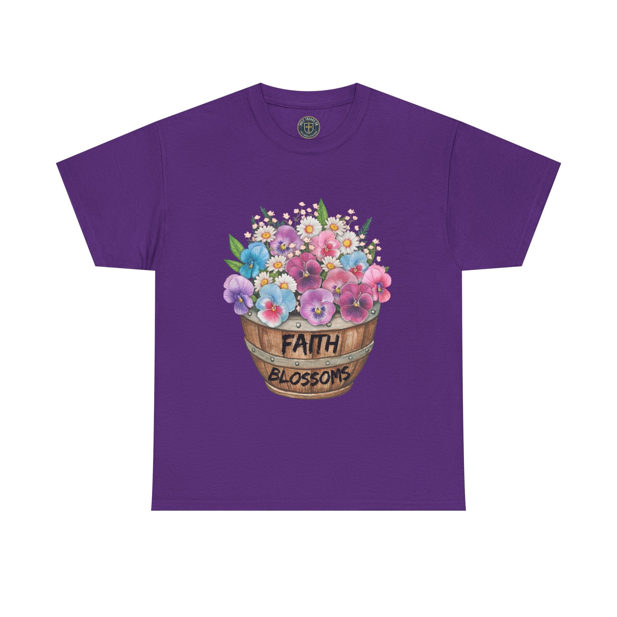 Faith Blossoms T-Shirt — Floral Bucket Christian Tee