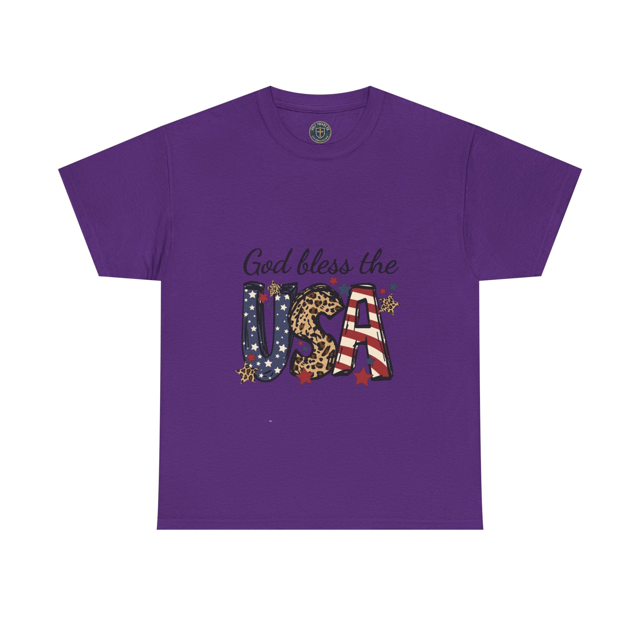 God Bless the USA Tee — Patriotic Leopard & Flag Graphic T-Shirt