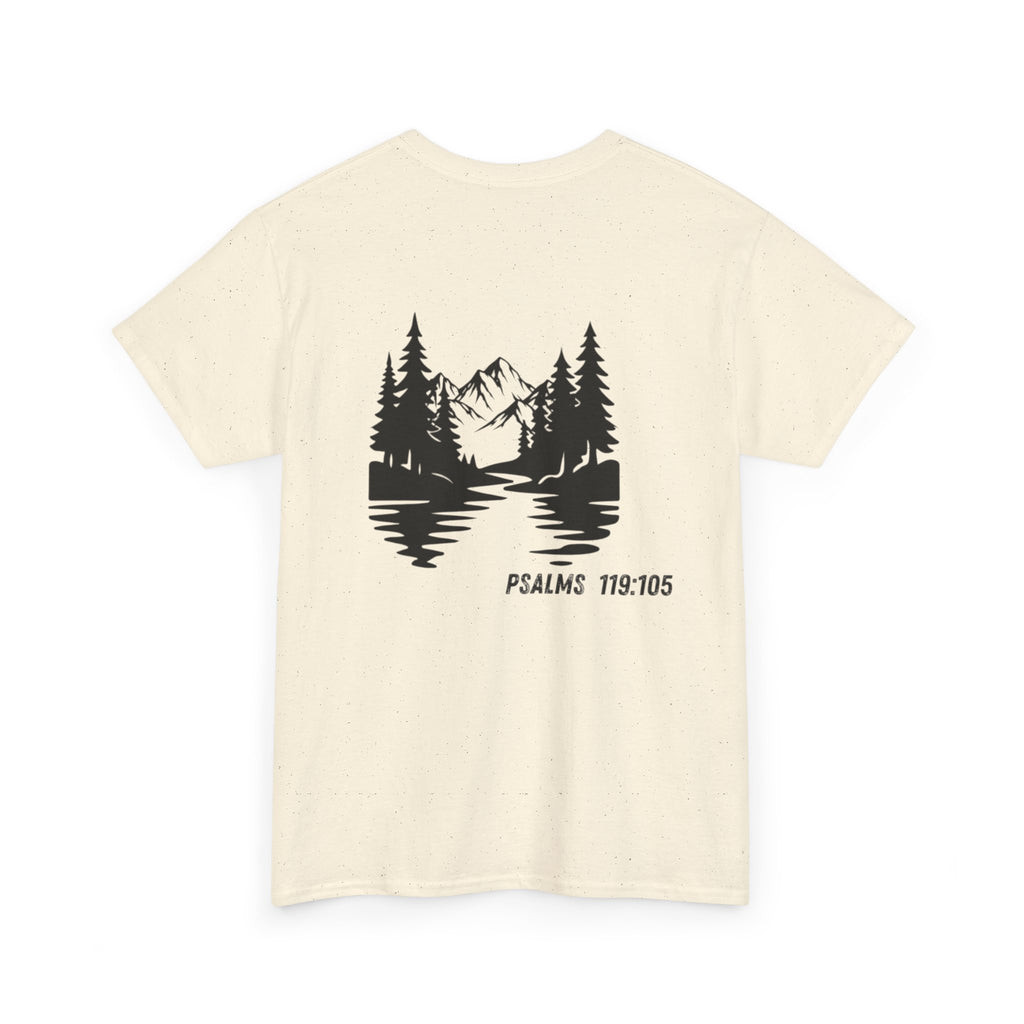 Faith Adventure T-Shirt — "Jesus Is My Way" with Psalms 119:105 Nature Design