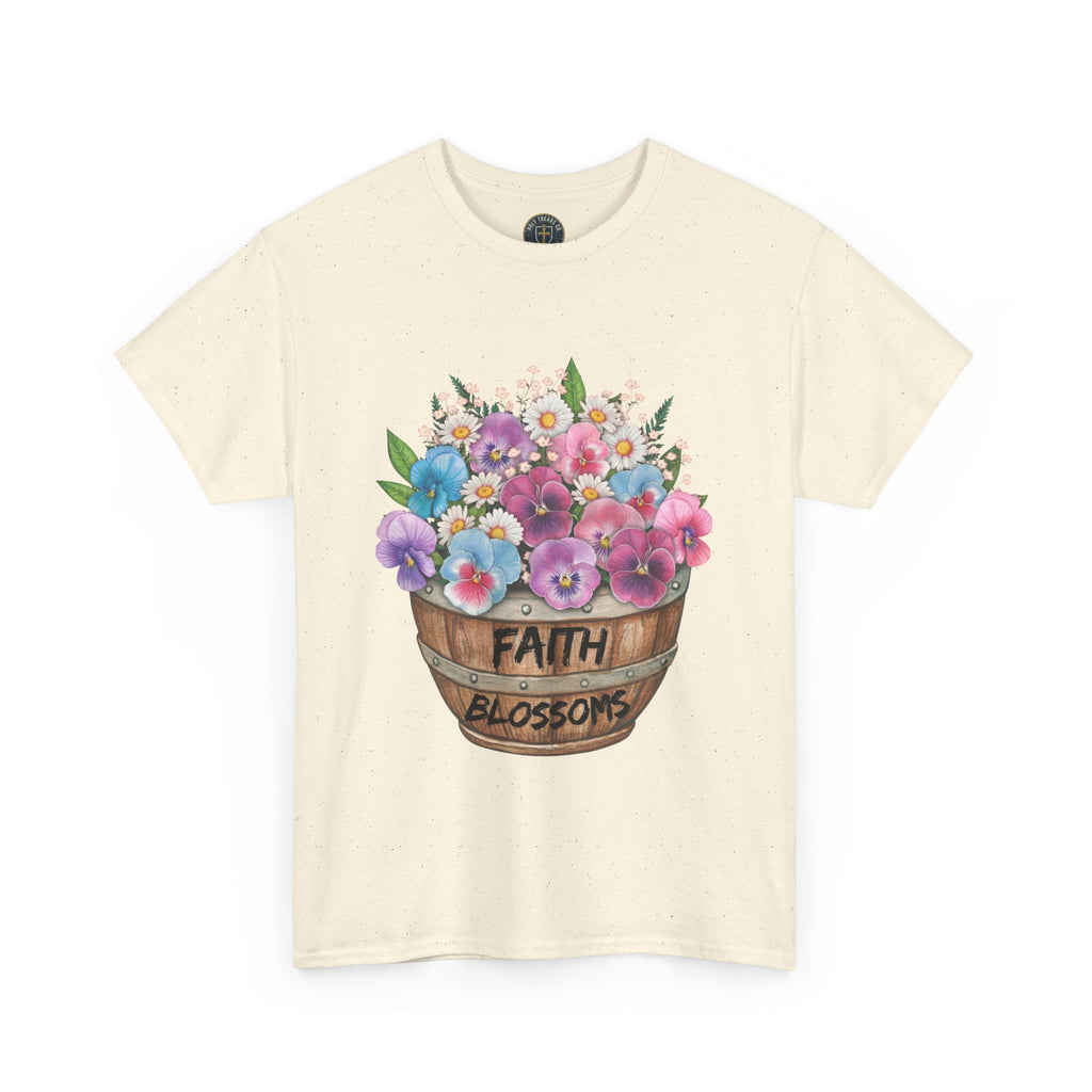 Faith Blossoms T-Shirt — Floral Bucket Christian Tee