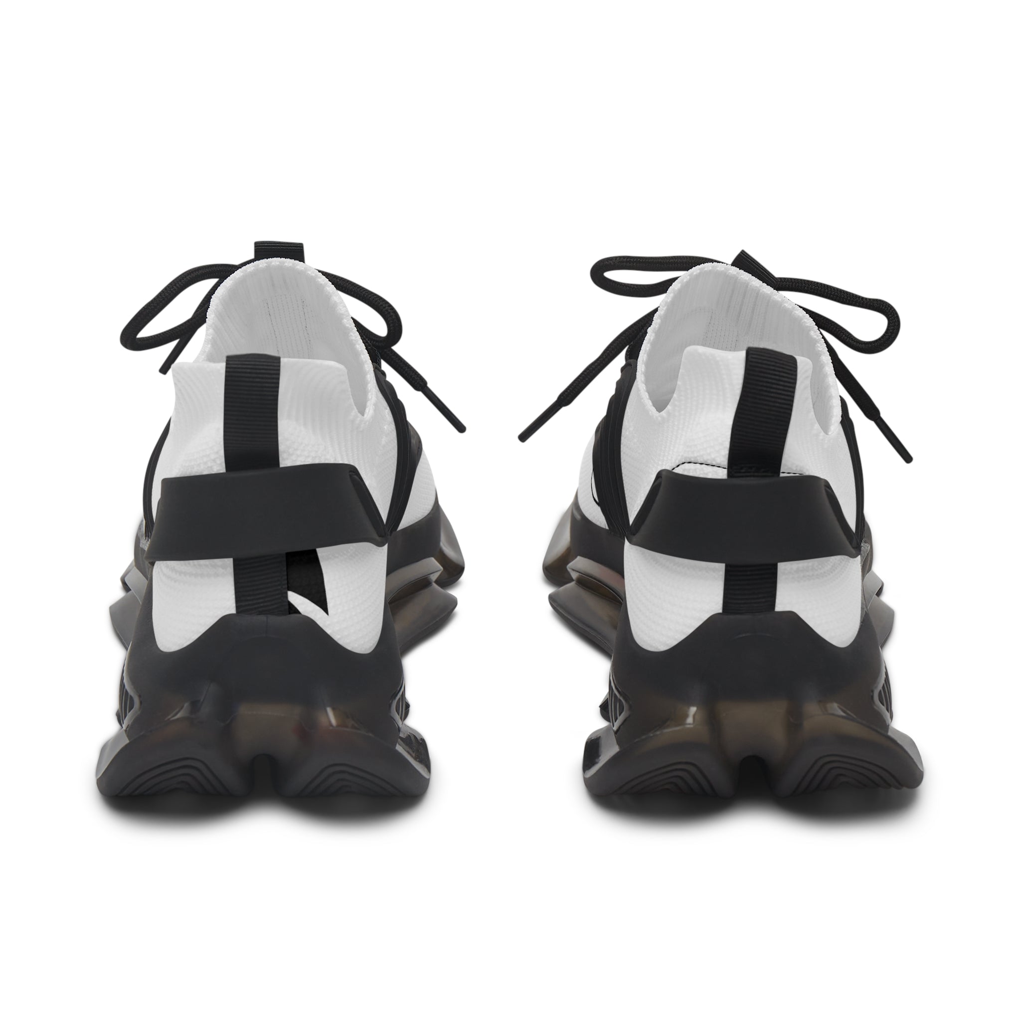 Women's White Mesh Sneakers — Lightweight Breathable Athletic Shoes with Color-Accent Soles
