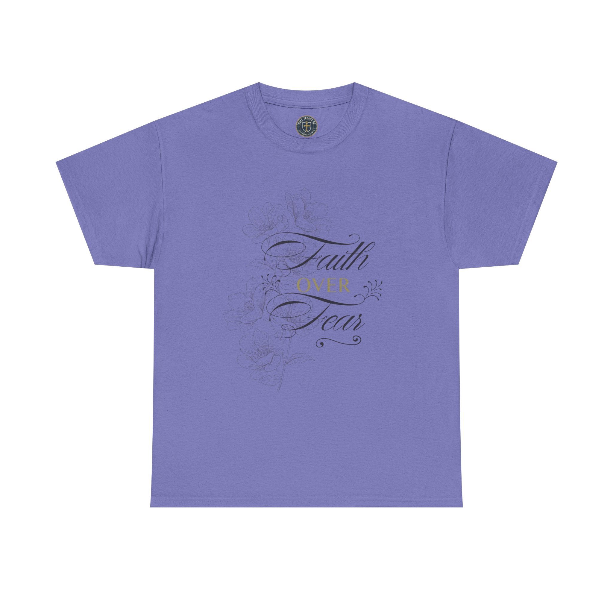 Faith Over Fear T-Shirt — Inspirational Christian Tee with Floral Script