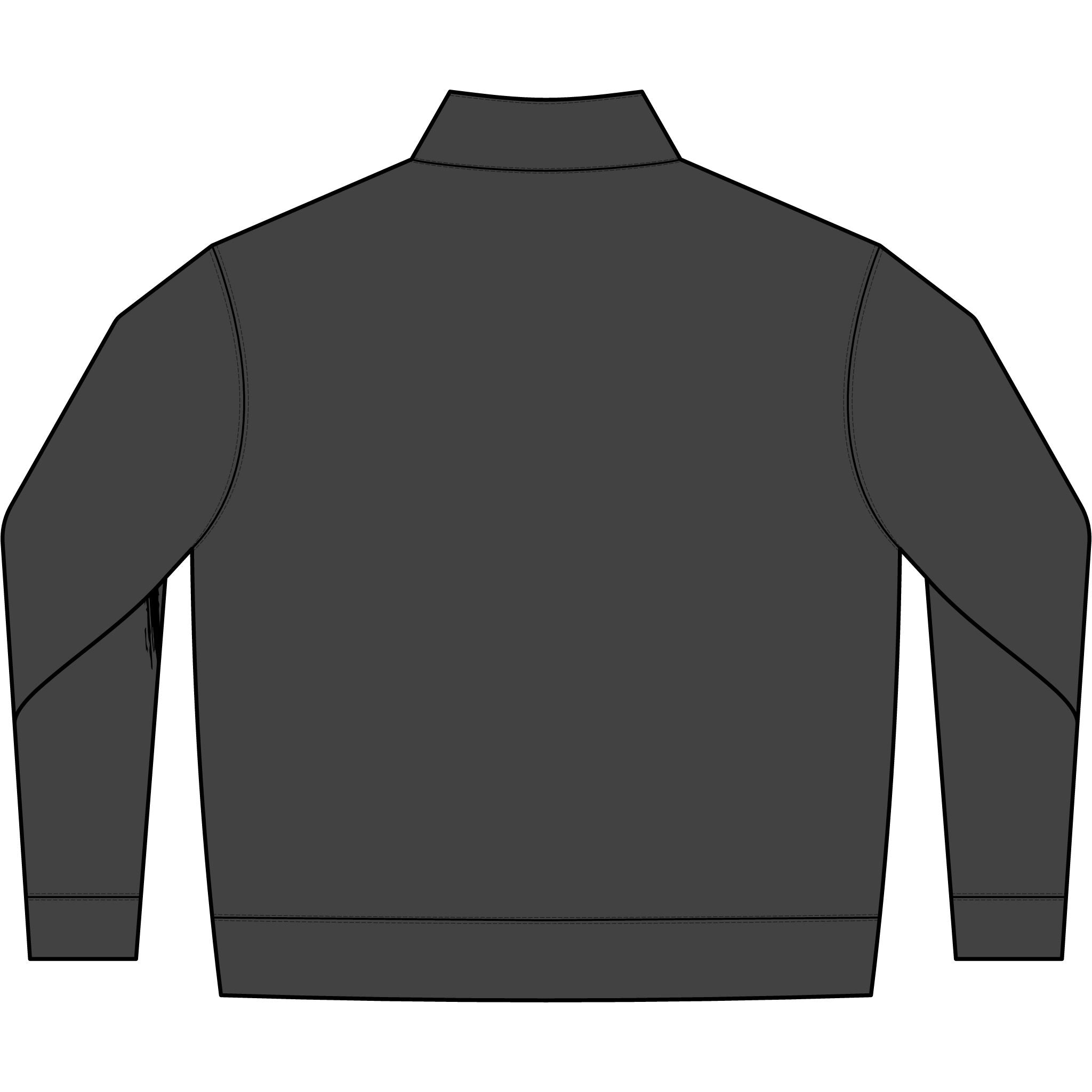 Charcoal Half-Zip Sweatshirt with Minimal Sleeve Cross Accent