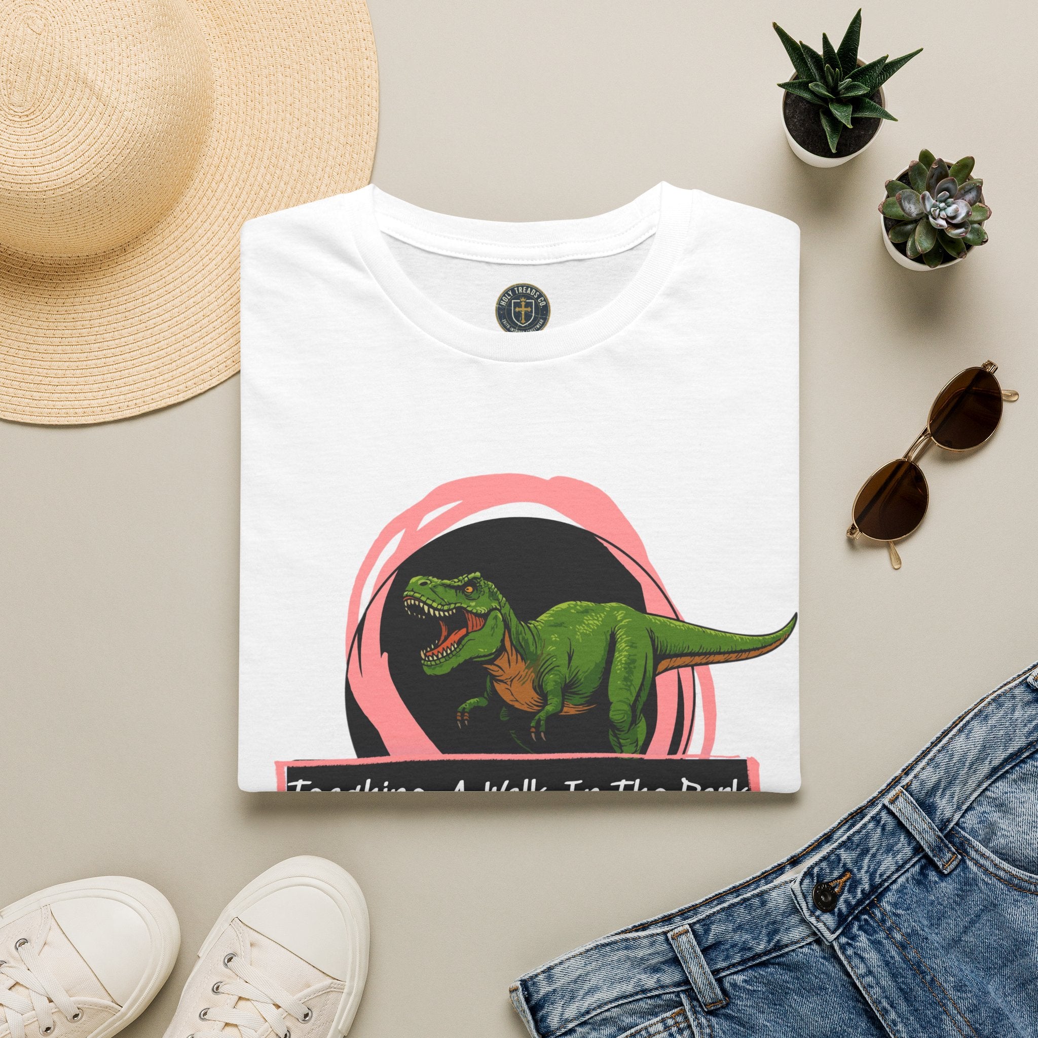 Dinosaur Graphic T-Shirt — "Teaching A Witch In The Park" Cute Retro Dino Tee