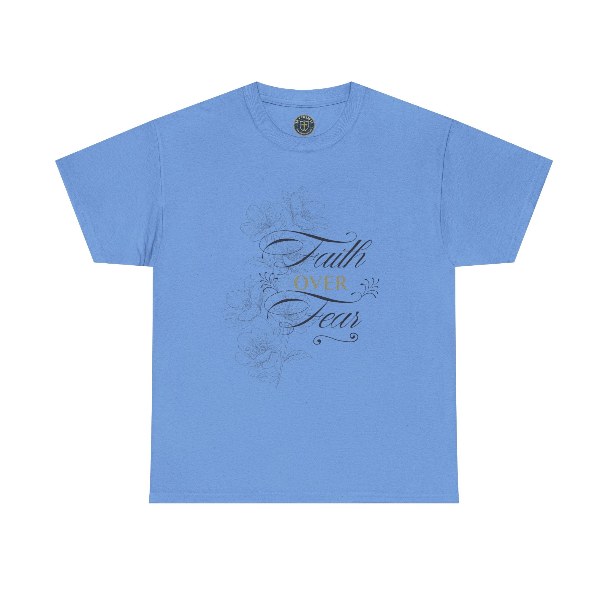 Faith Over Fear T-Shirt — Inspirational Christian Tee with Floral Script